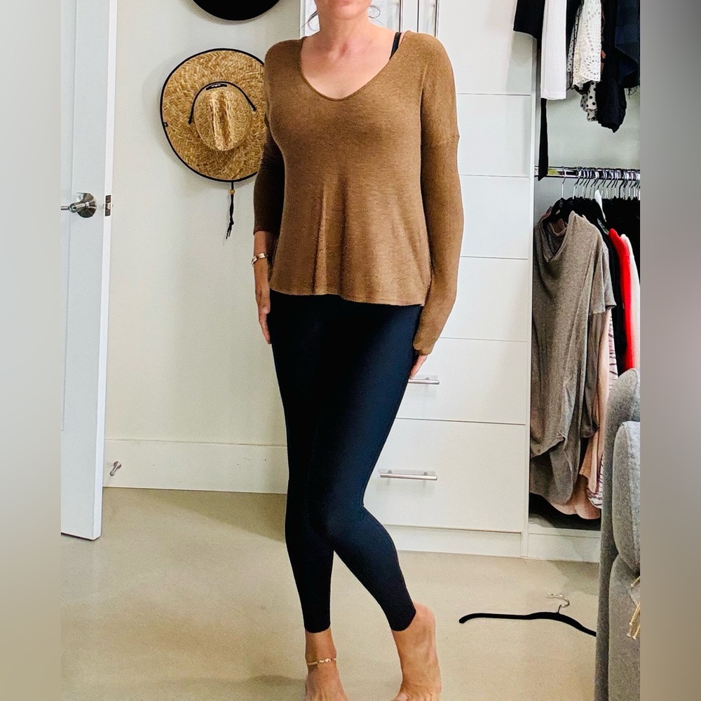 Dark tan brown knit top